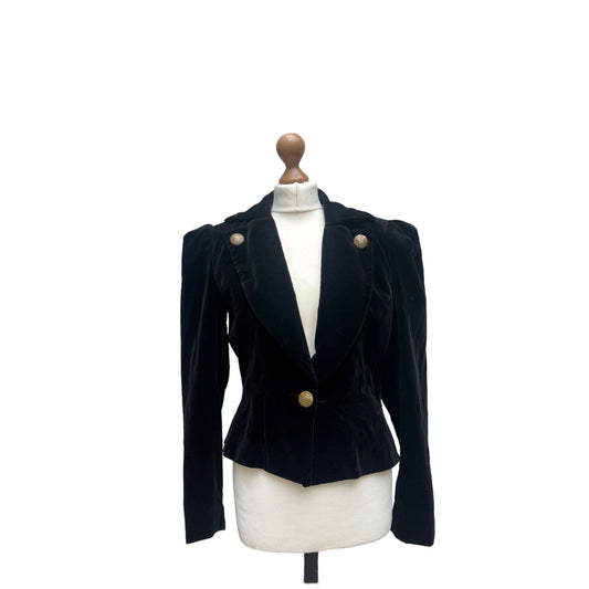 Black Velvet Corduroy Blazer Jacket