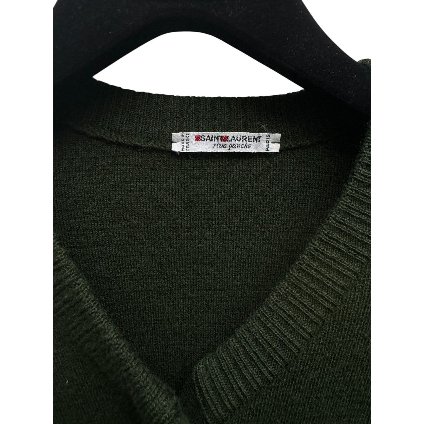 1970s Dark Forest Merino Wool Cardigan