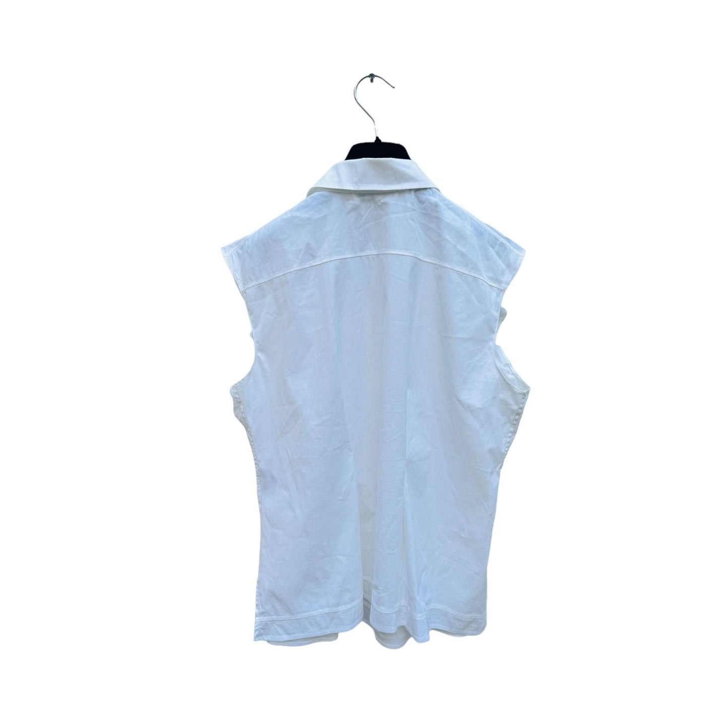 Sleeveless White Blouse Shirt