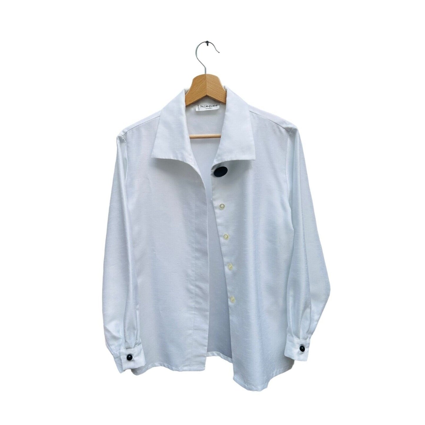 Vintage White Silk Shirt Size M