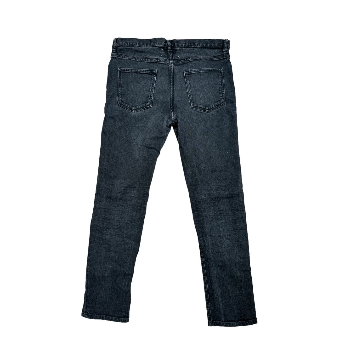 4 Stitches Zipped Black Cotton Jeans