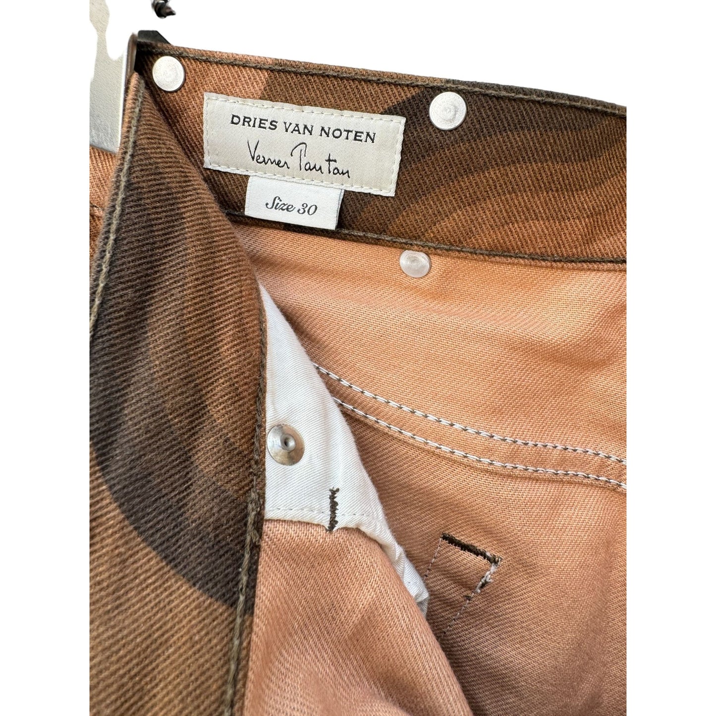 Verner Panton Brown Cotton Wave Denim Pants
