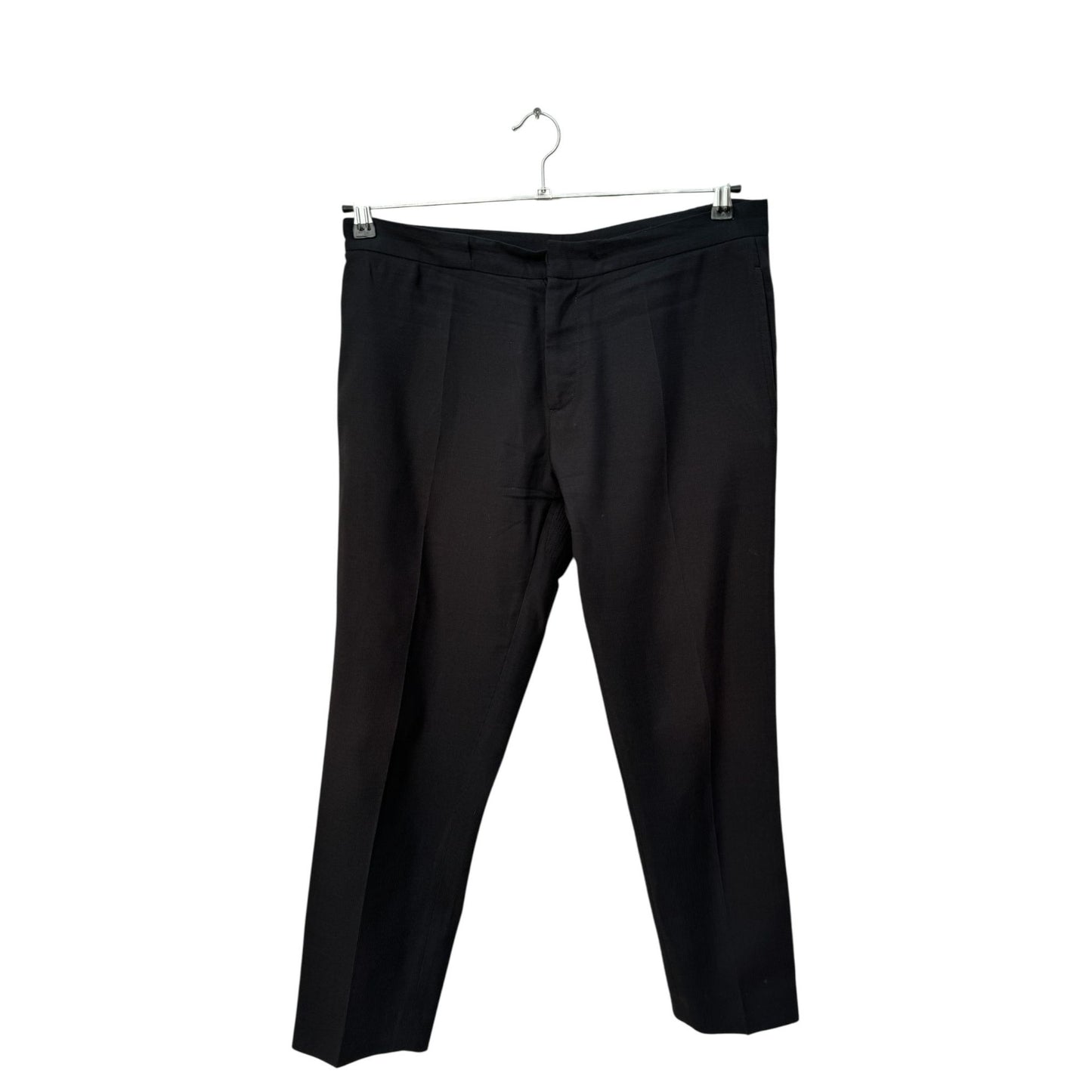 Black Wool Trousers with 4-Stitches