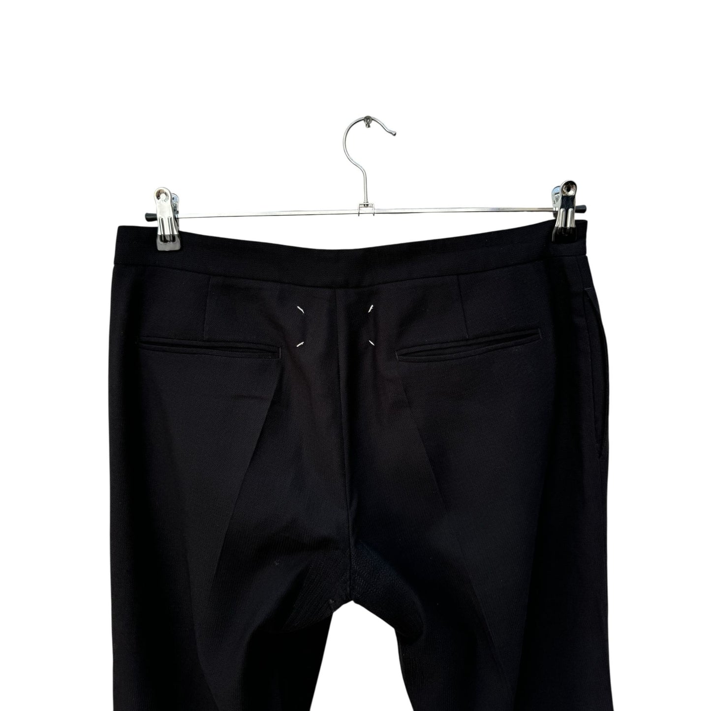 Black Wool Trousers with 4-Stitches