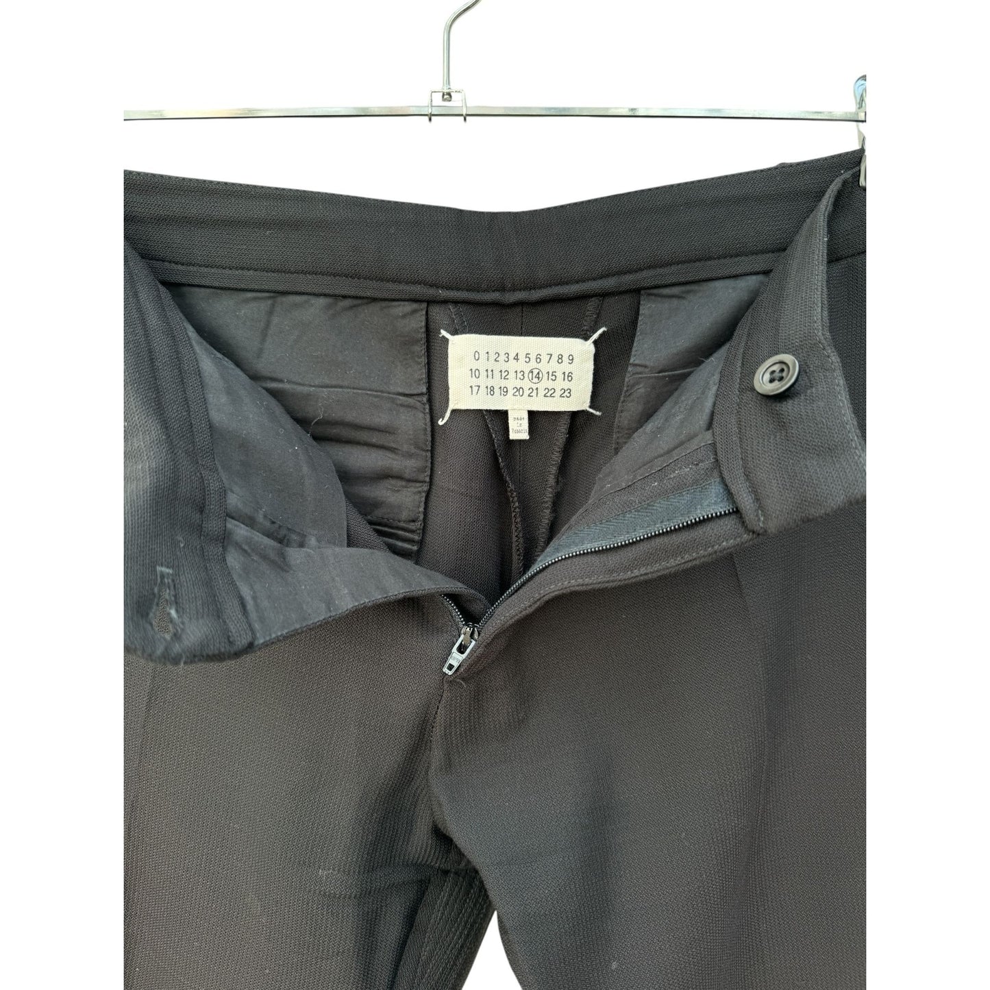 Black Wool Trousers with 4-Stitches