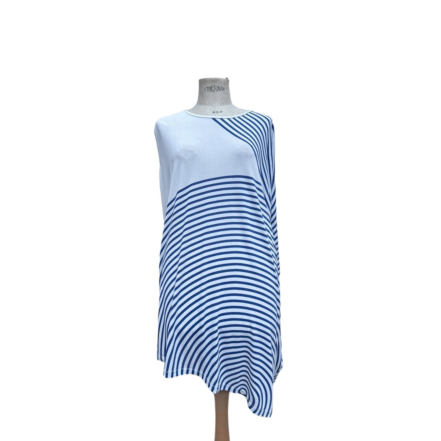 MM6 Navy White Striped Top
