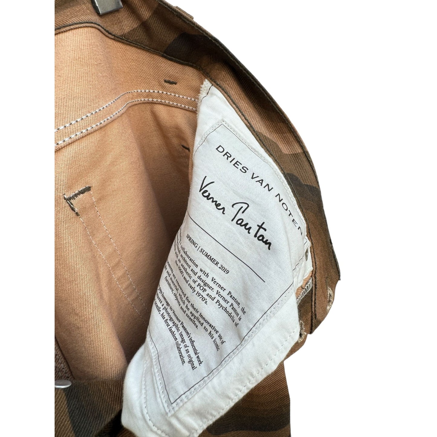 Verner Panton Brown Cotton Wave Denim Pants