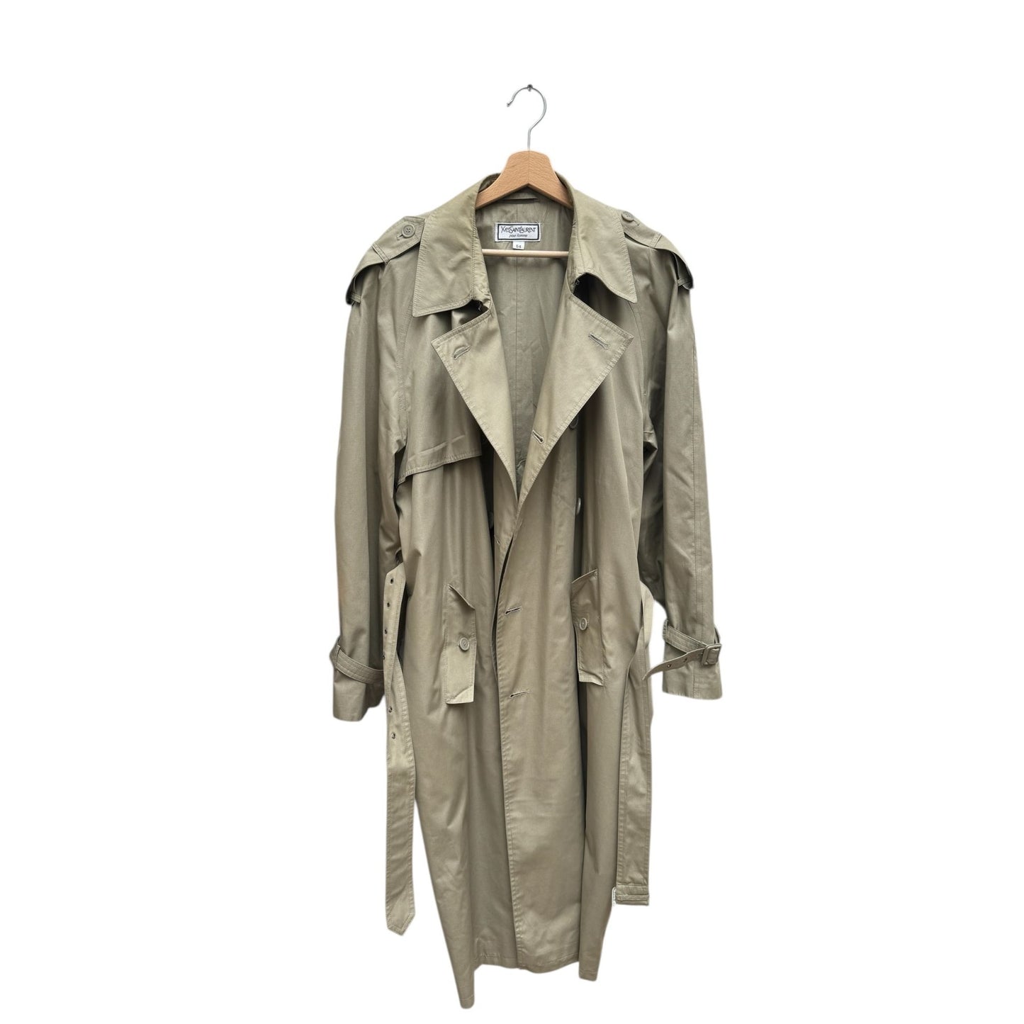 1980s Khaki Belted Trench Coat – Made in France