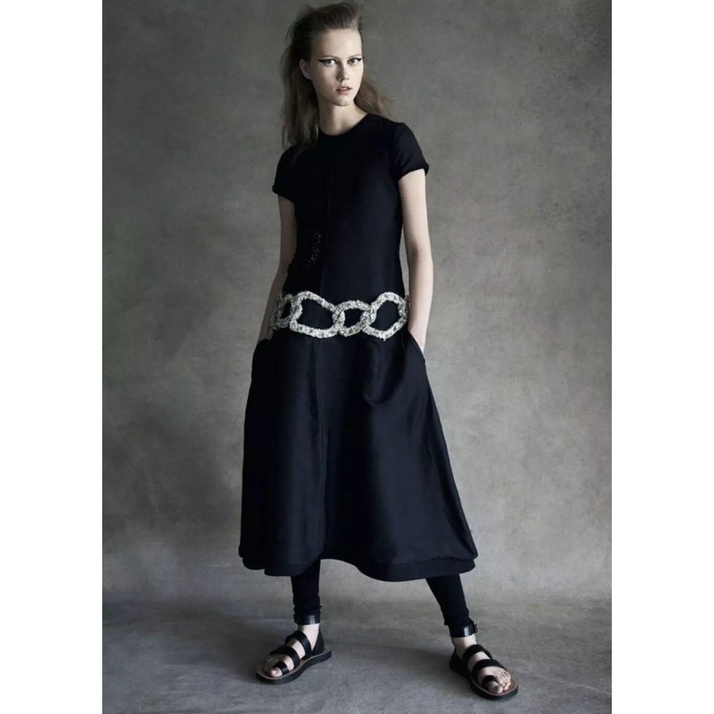 Phoebe Philo Winter 2016 Runway Mulberry Silk Dress with Crystal Embellished Belt Size 36 / XS to S