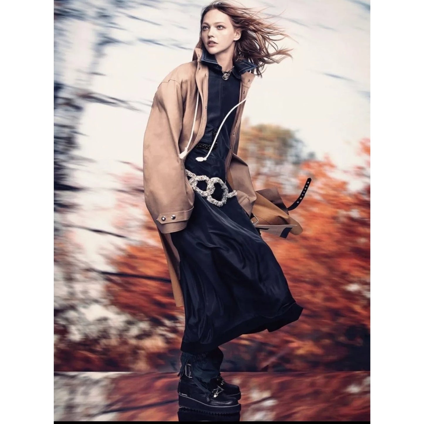 Phoebe Philo Winter 2016 Runway Mulberry Silk Dress with Crystal Embellished Belt Size 36 / XS to S