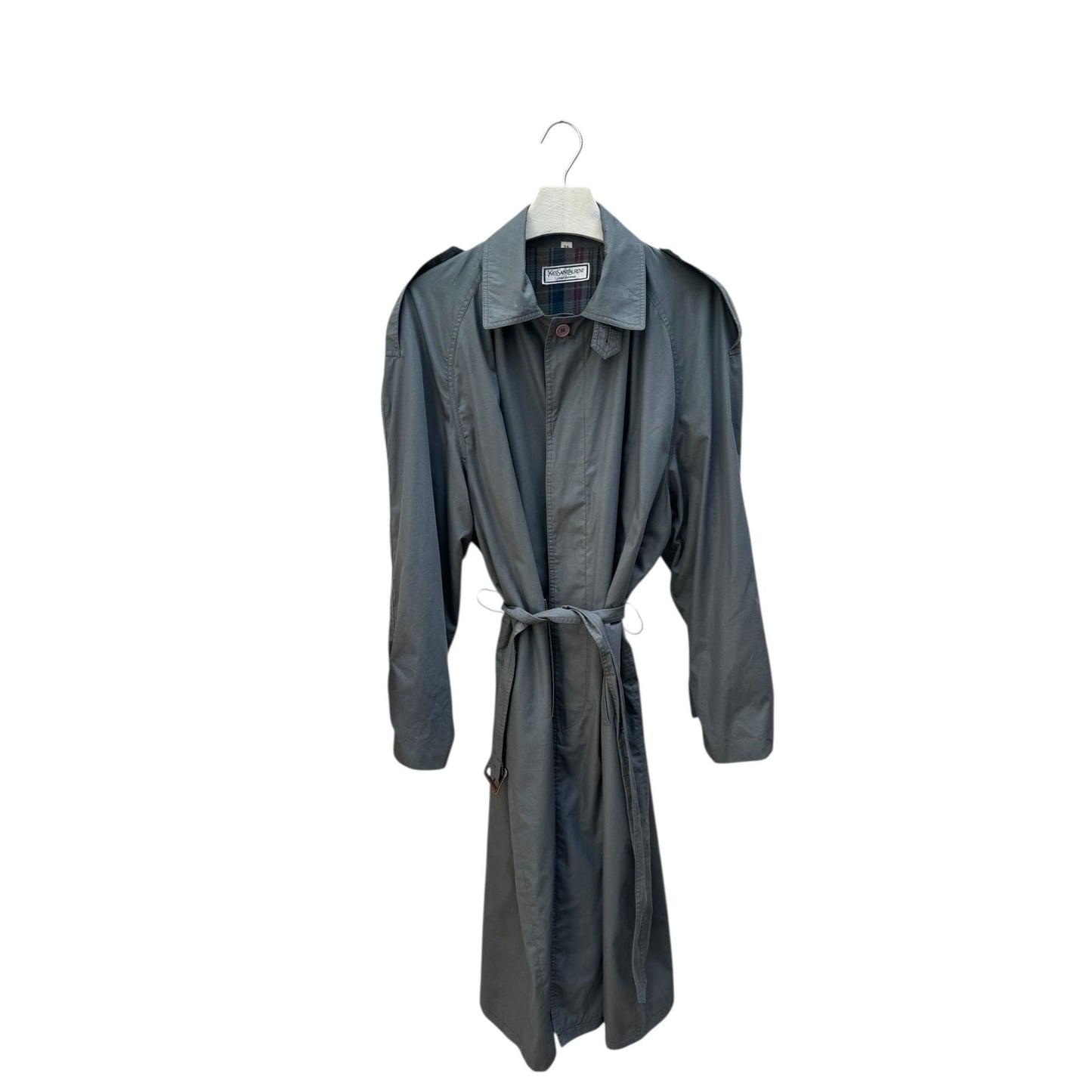 Grey Belted Trench Coat - Lined