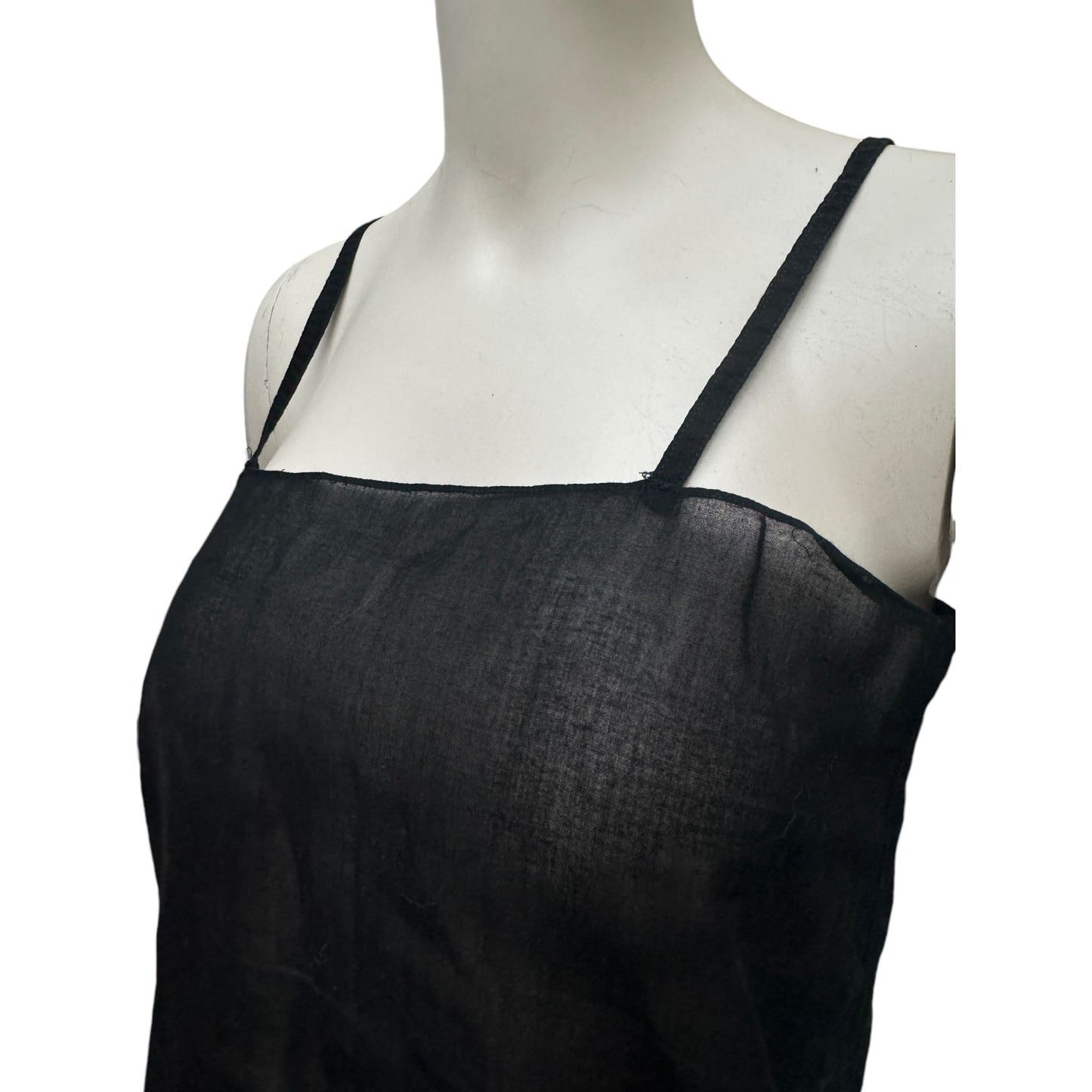 Vintage Black Sheer Silk Tank Top