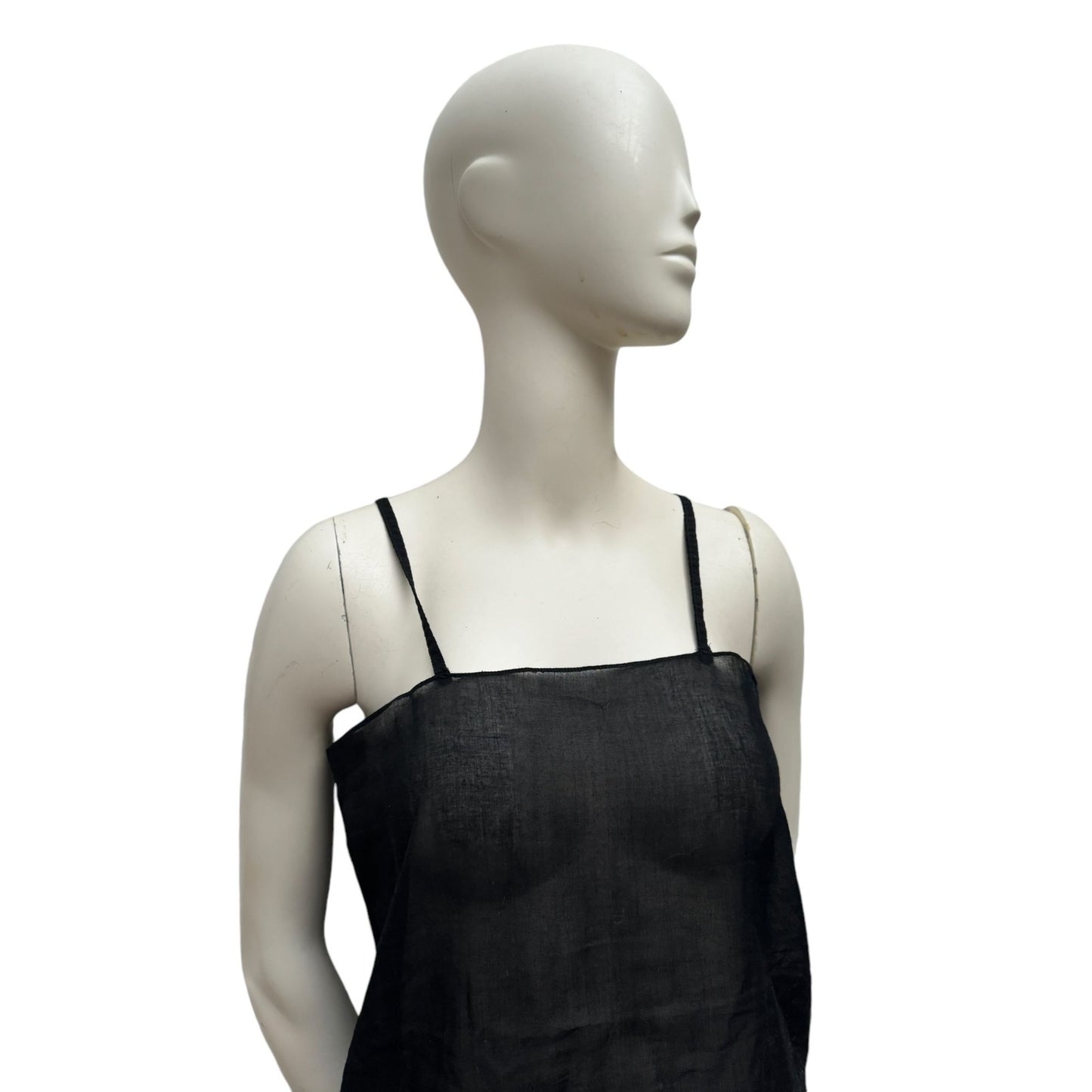 Vintage Black Sheer Silk Tank Top