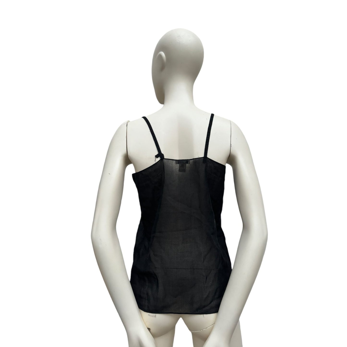 Vintage Black Sheer Silk Tank Top