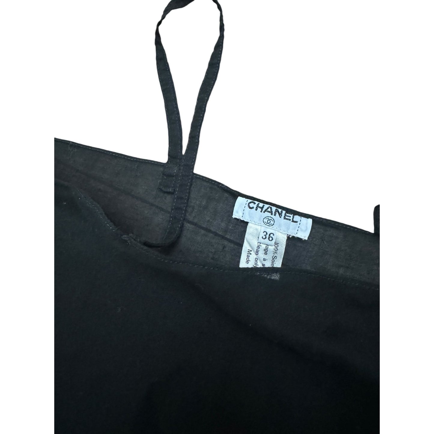 Vintage Black Sheer Silk Tank Top
