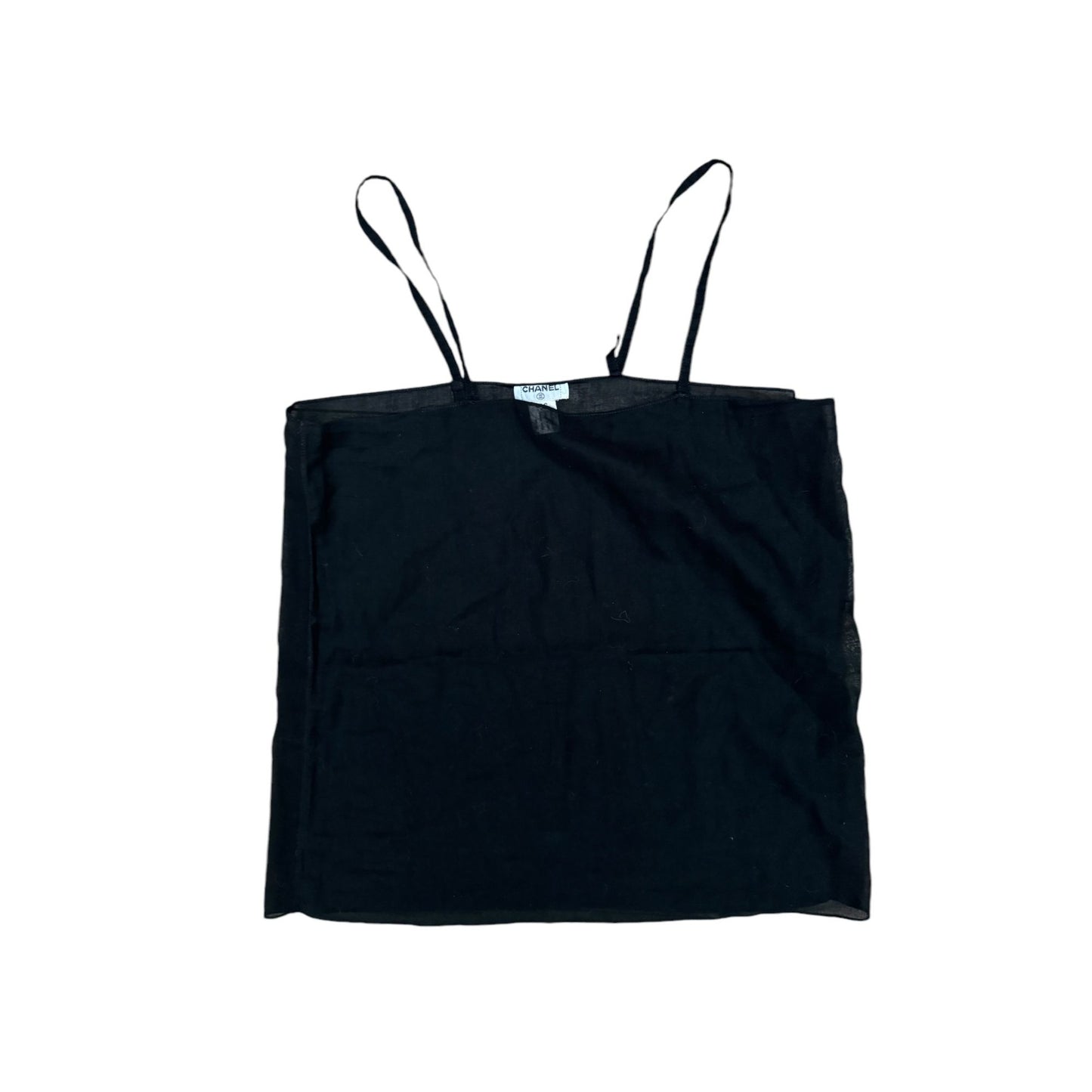 Vintage Black Sheer Silk Tank Top