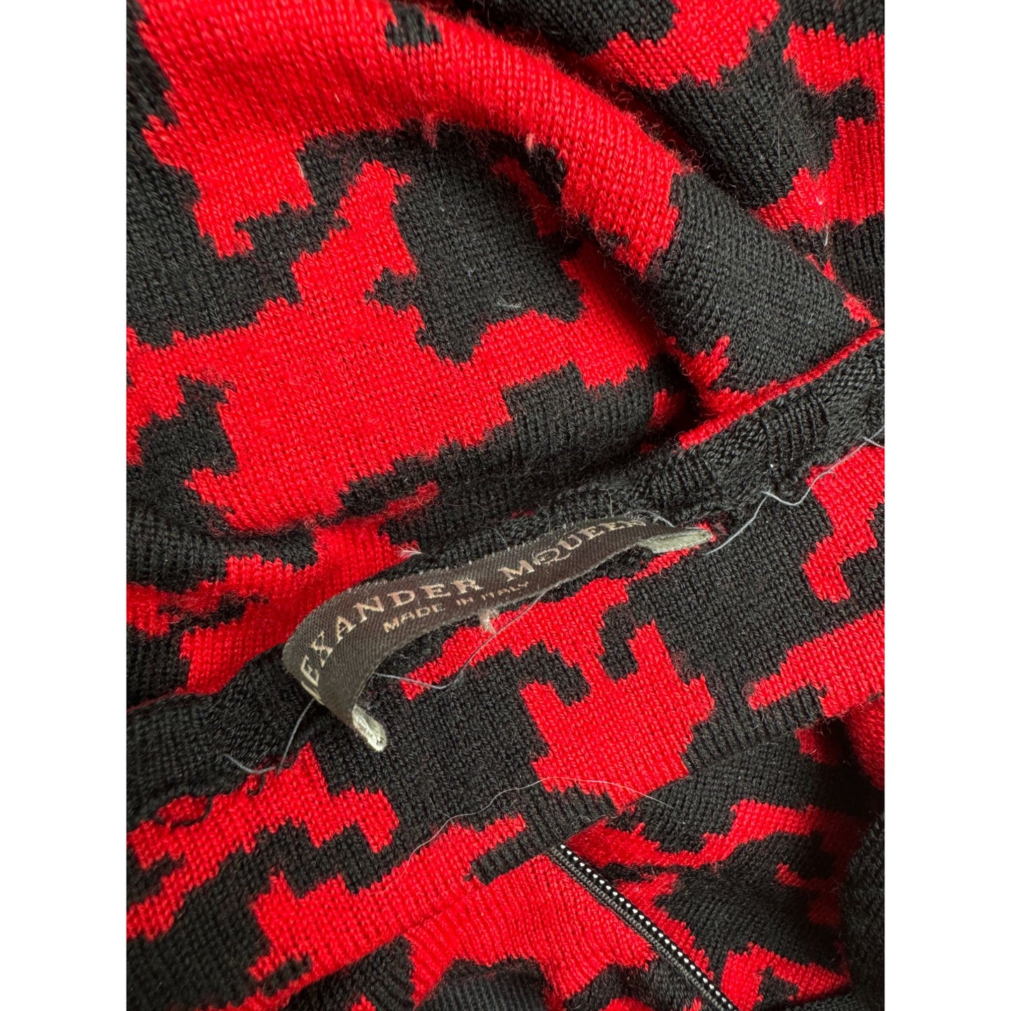2009 Red & Black Houndstooth Rollneck Sweater