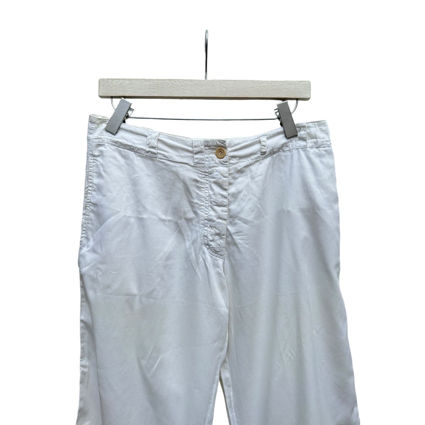 White Wide Cotton Pants
