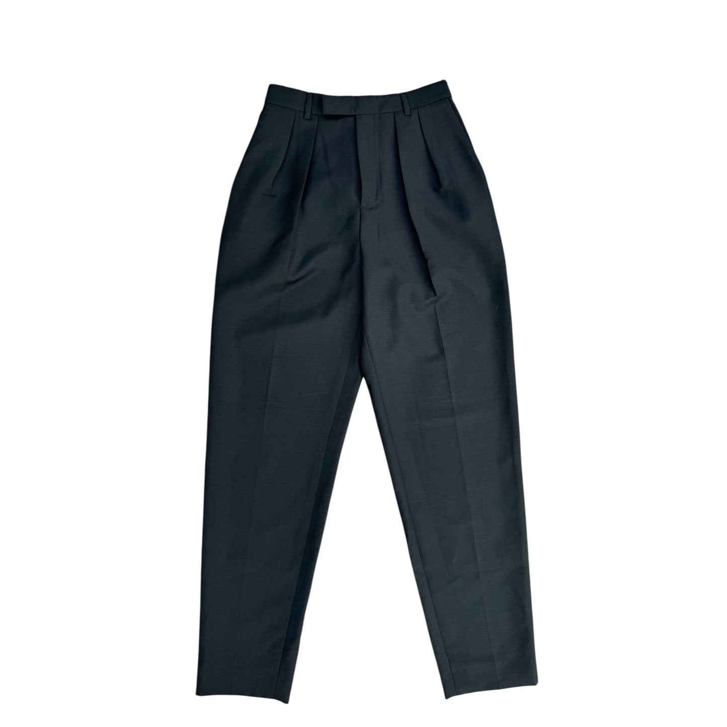 Black Wool Pleated Pants