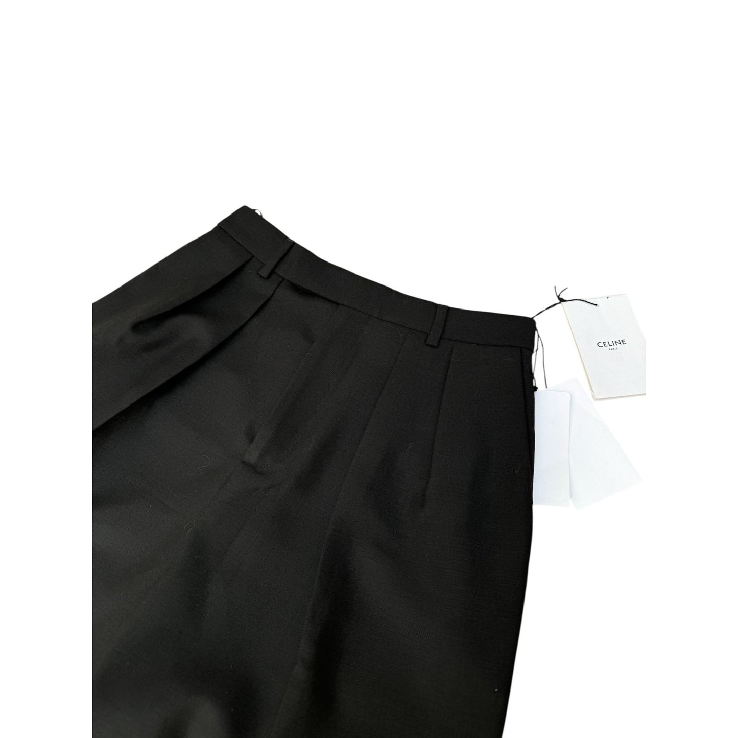Black Wool Pleated Pants