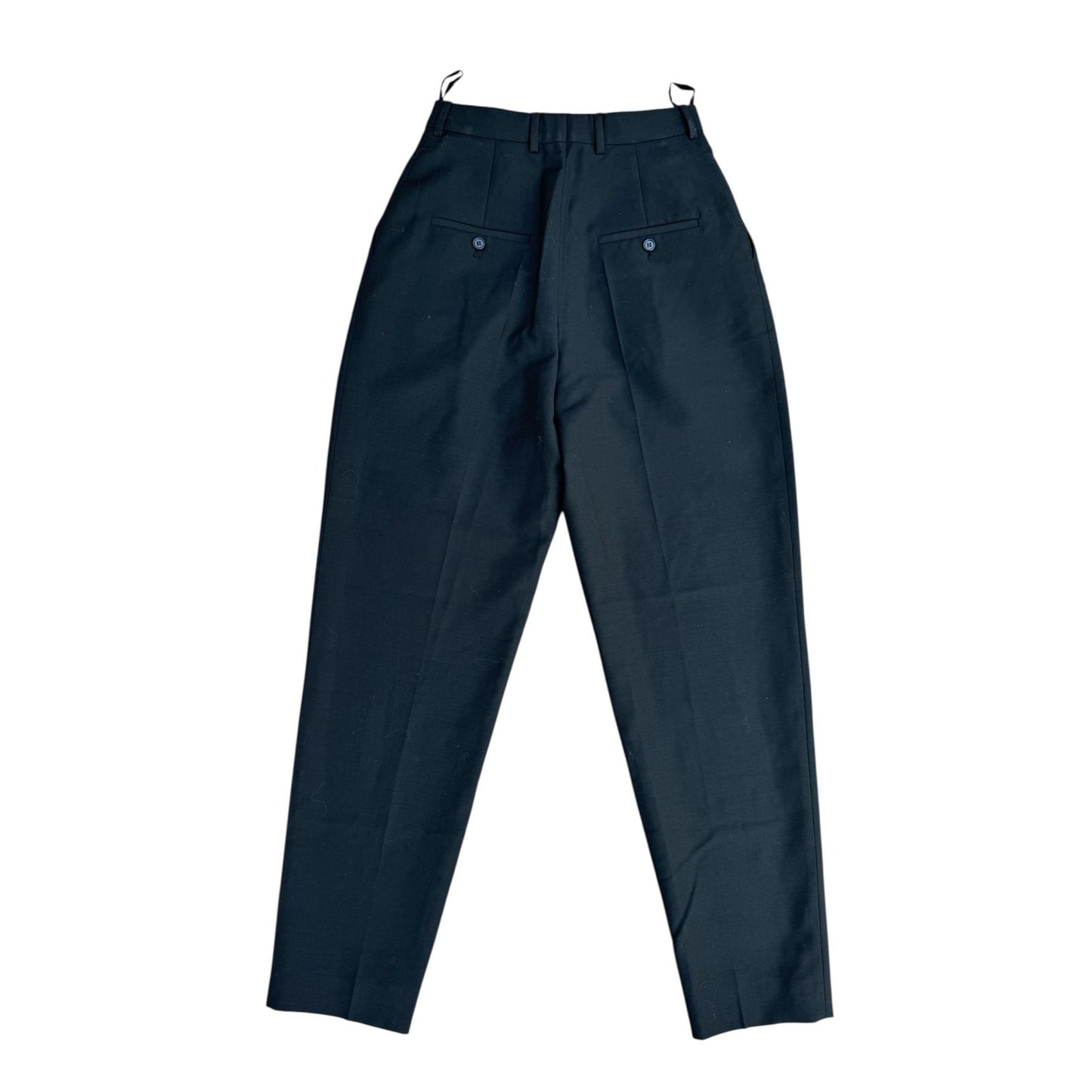 Black Wool Pleated Pants