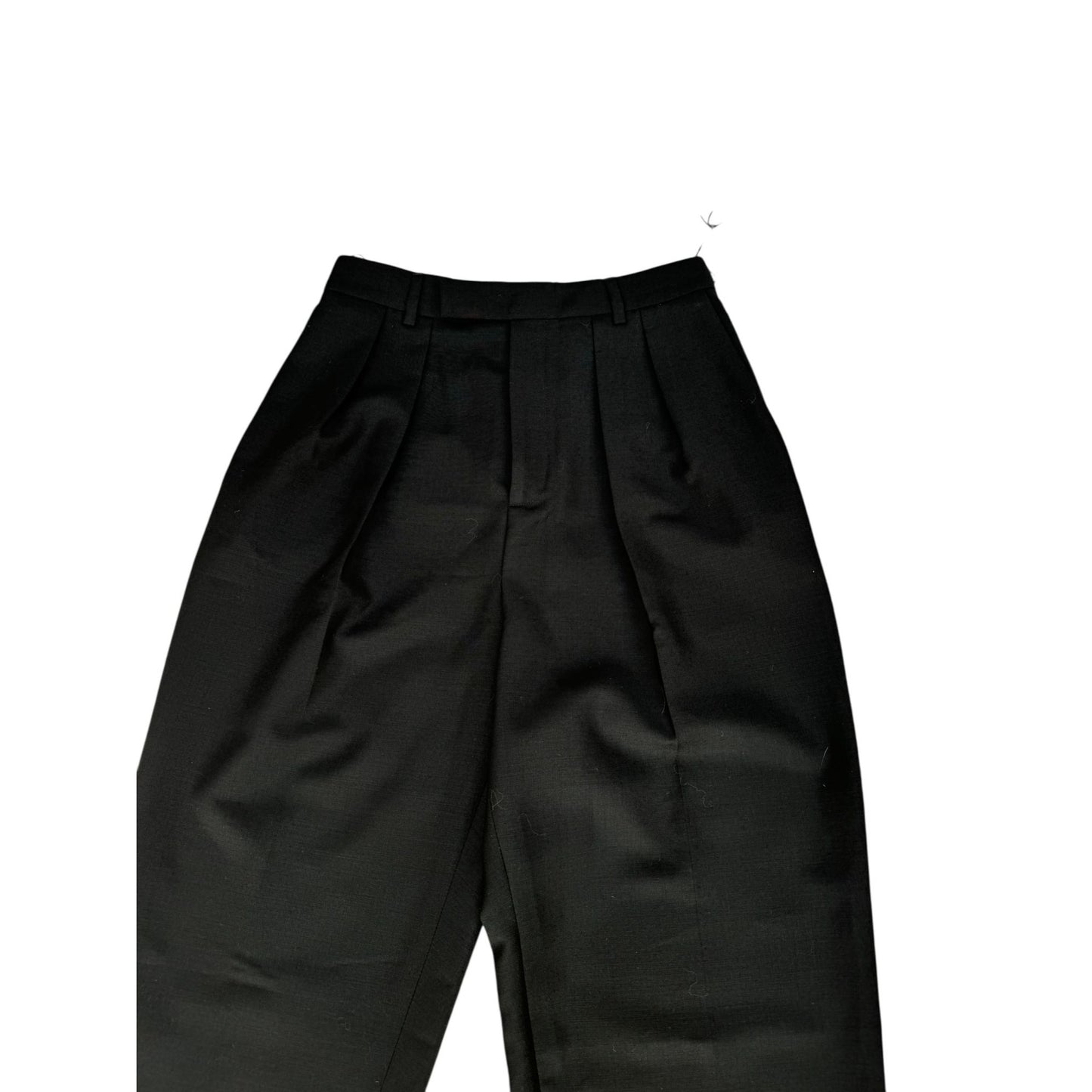 Black Wool Pleated Pants