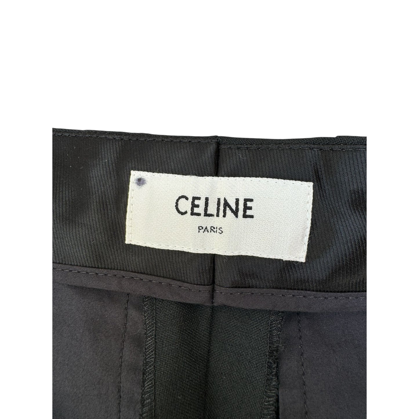 Black Wool Pleated Pants