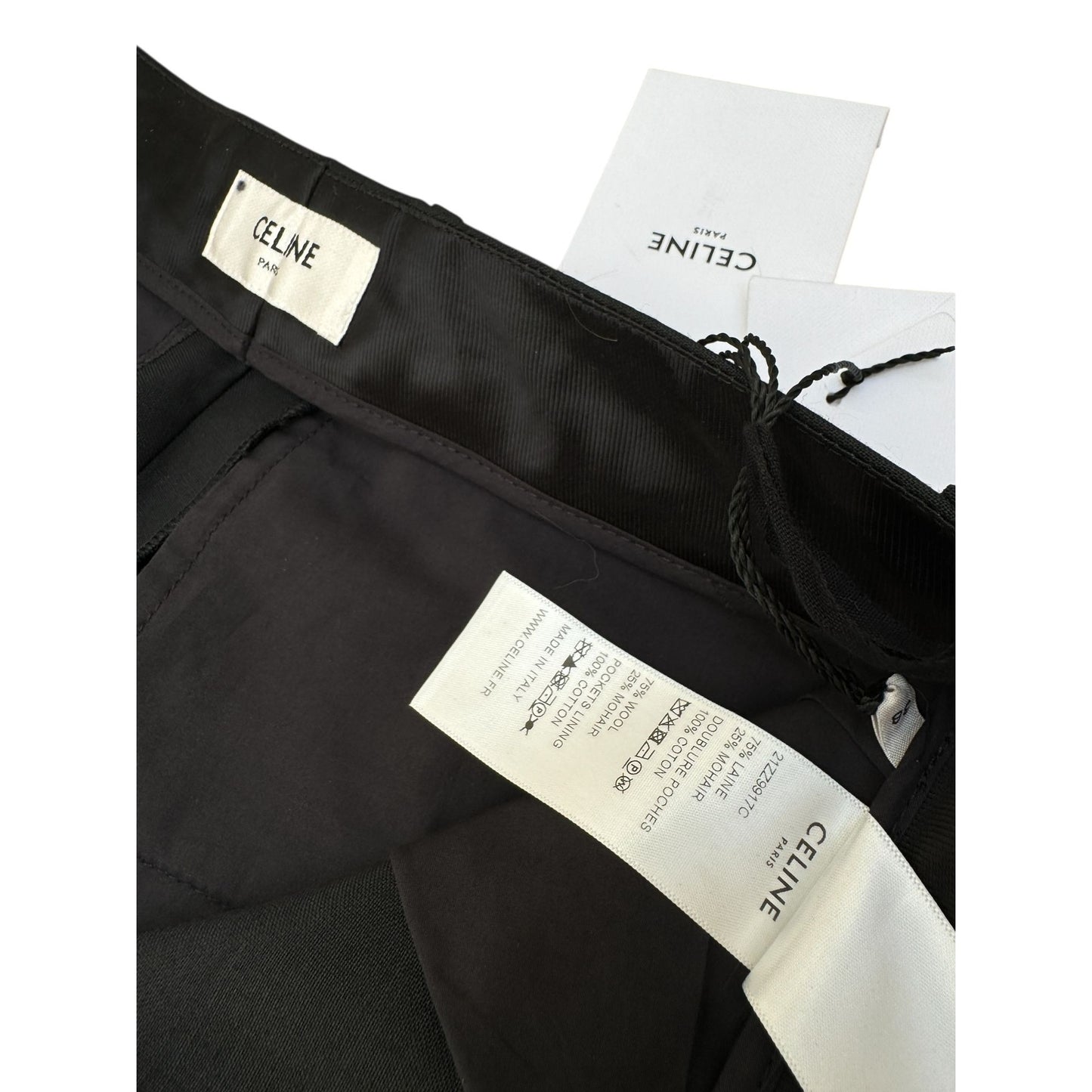 Black Wool Pleated Pants