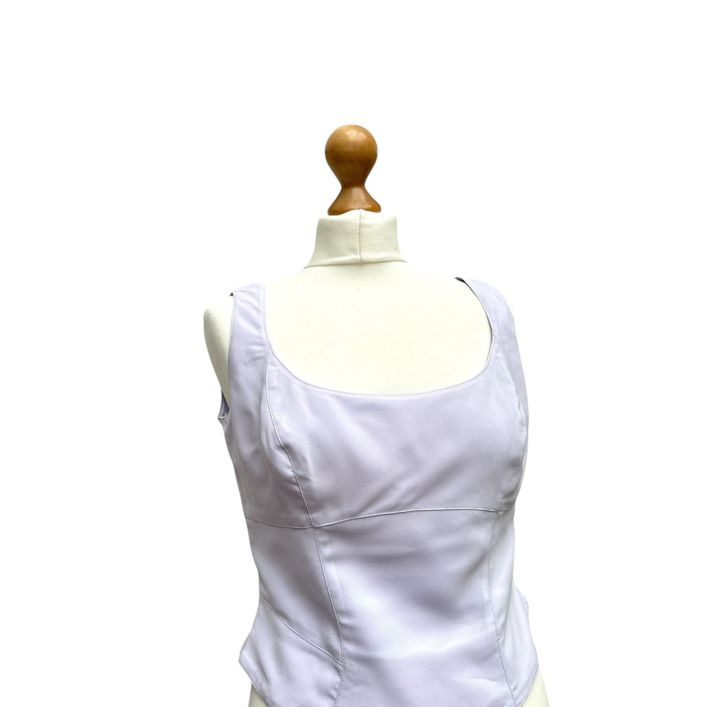 1990s Light Purple Fitted Crop Top