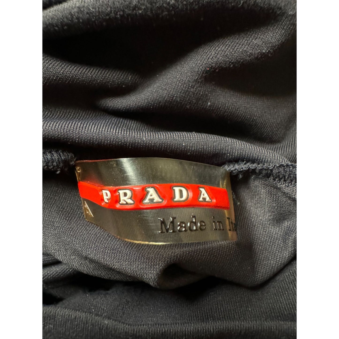 Prada Dark Grey Nylon Turtleneck Top Size M