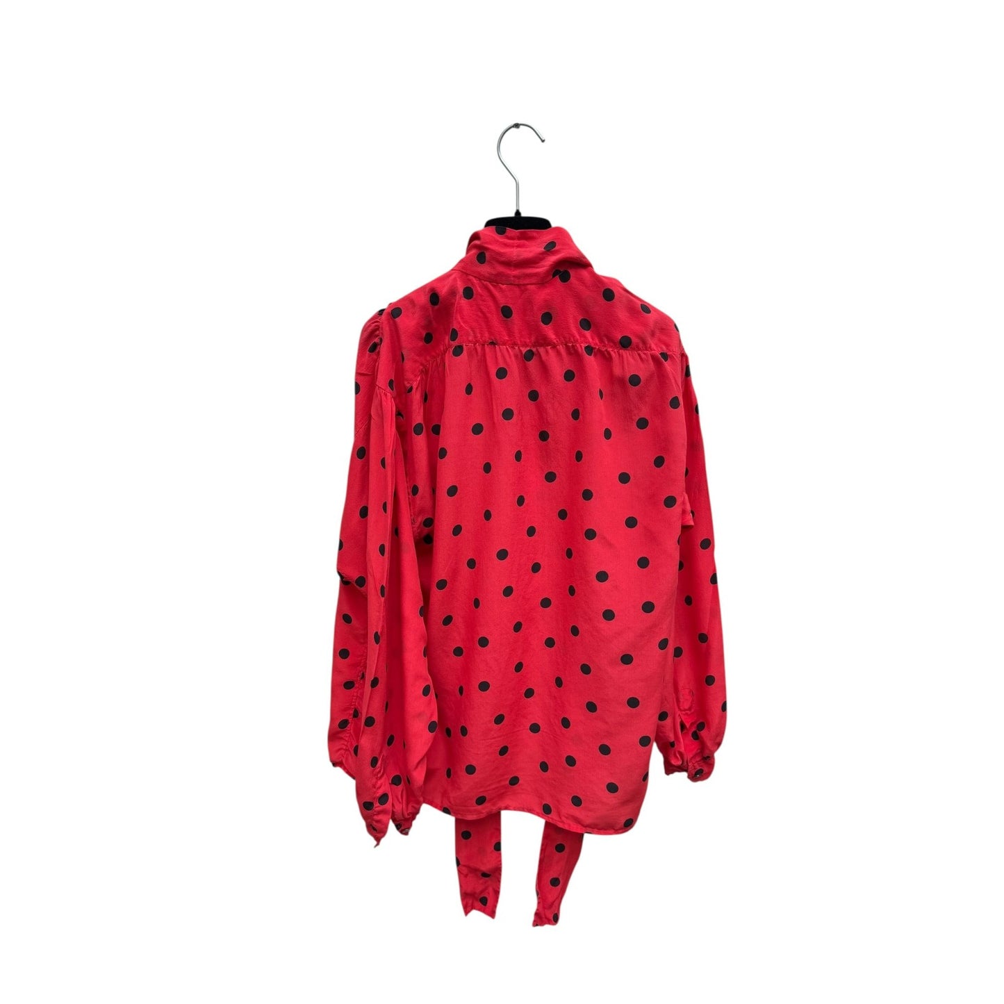 1970s Red Polka Dot Silk Shirt