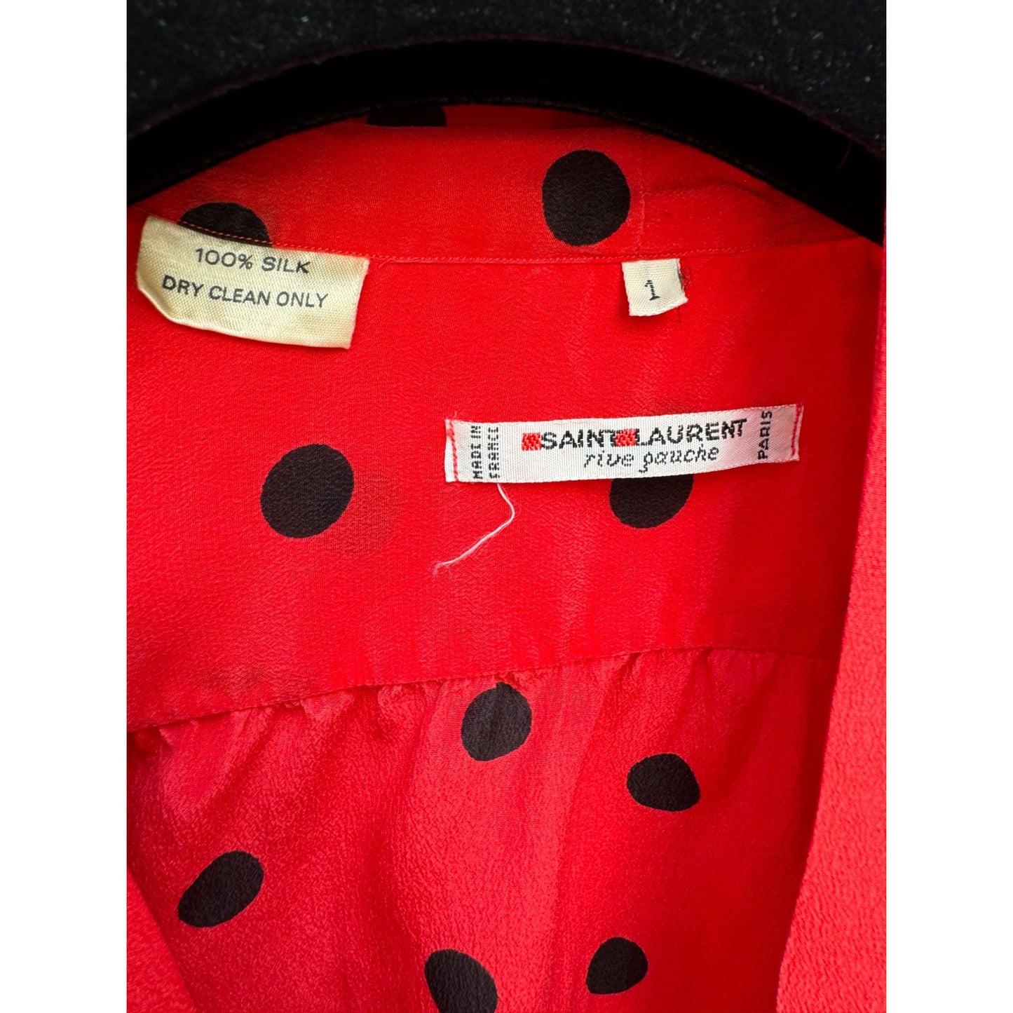 1970s Red Polka Dot Silk Shirt