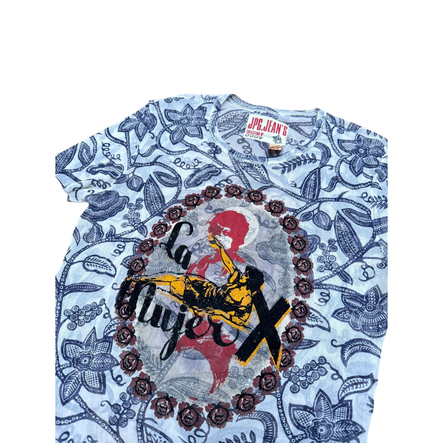 Vintage Blue Mesh Floral