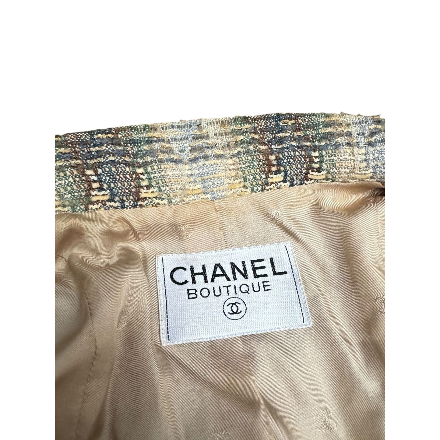Karl Lagerfeld Spring 1998 Beige Tweed wool Blazer