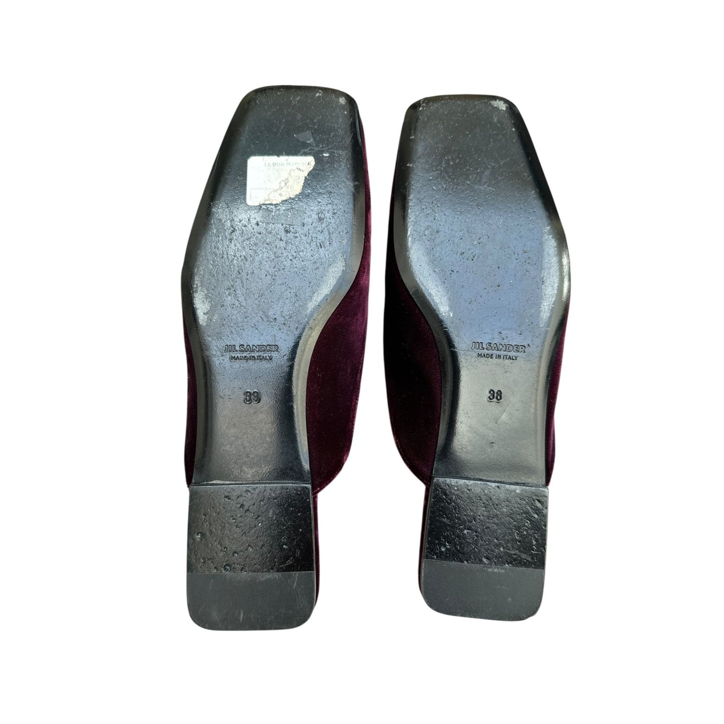 Burgundy Velvet Mules