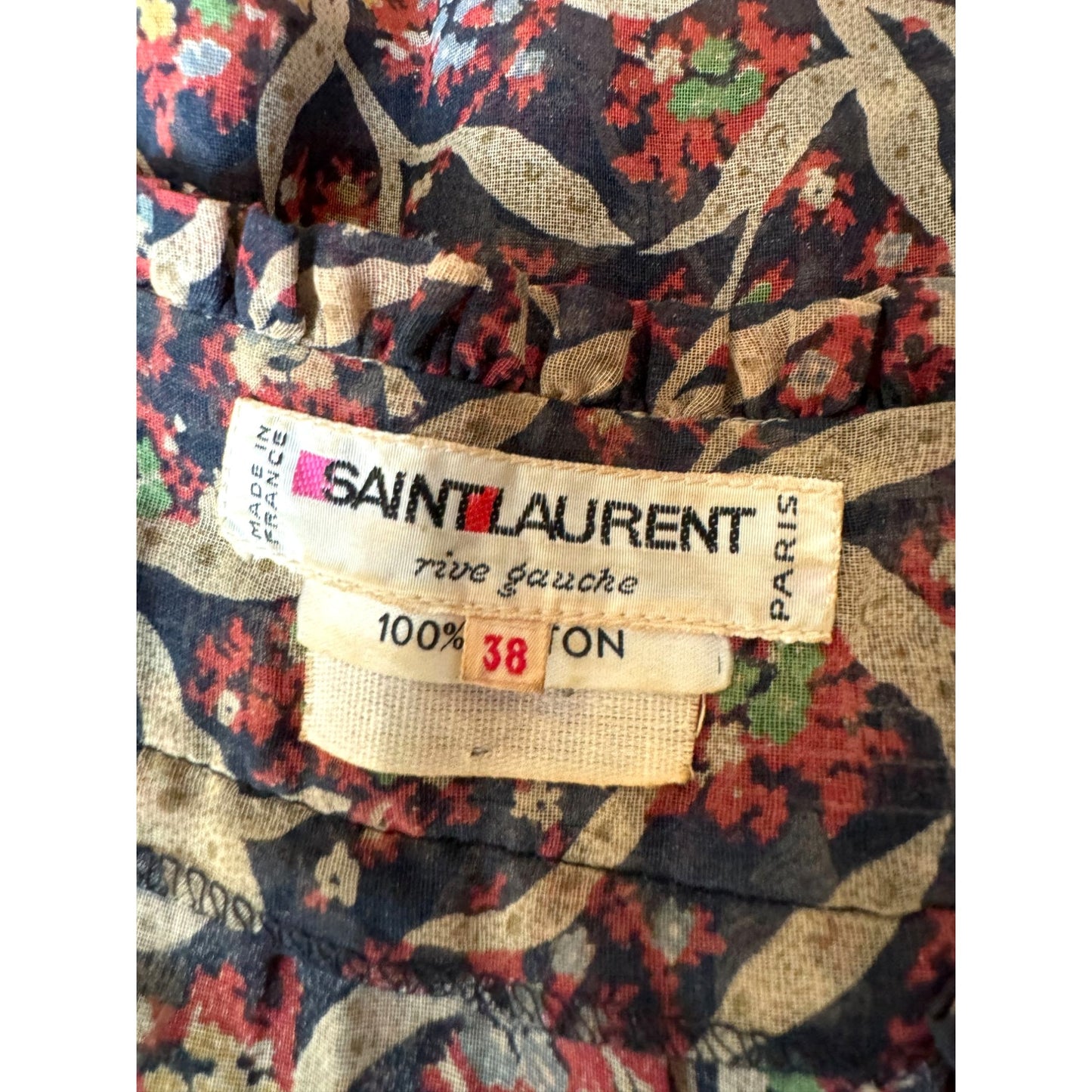 1970s Cotton Plant Print Top
