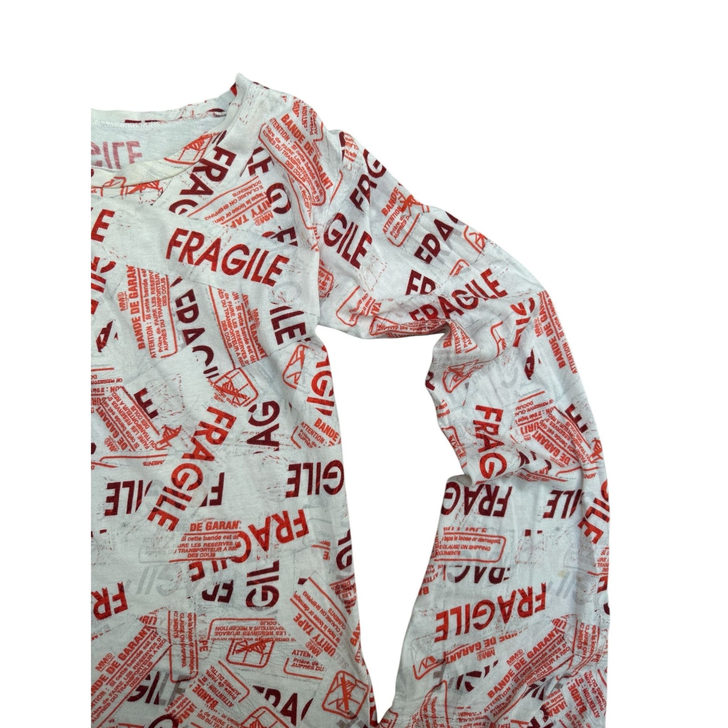White Red Fragile Long sleeves Size XS