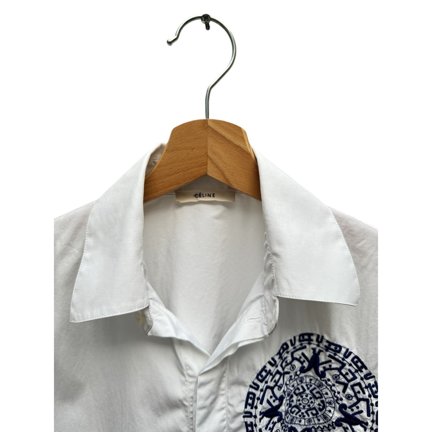 Phoebe Philo Spring 2017 Sleeveless Embroidered Shirt