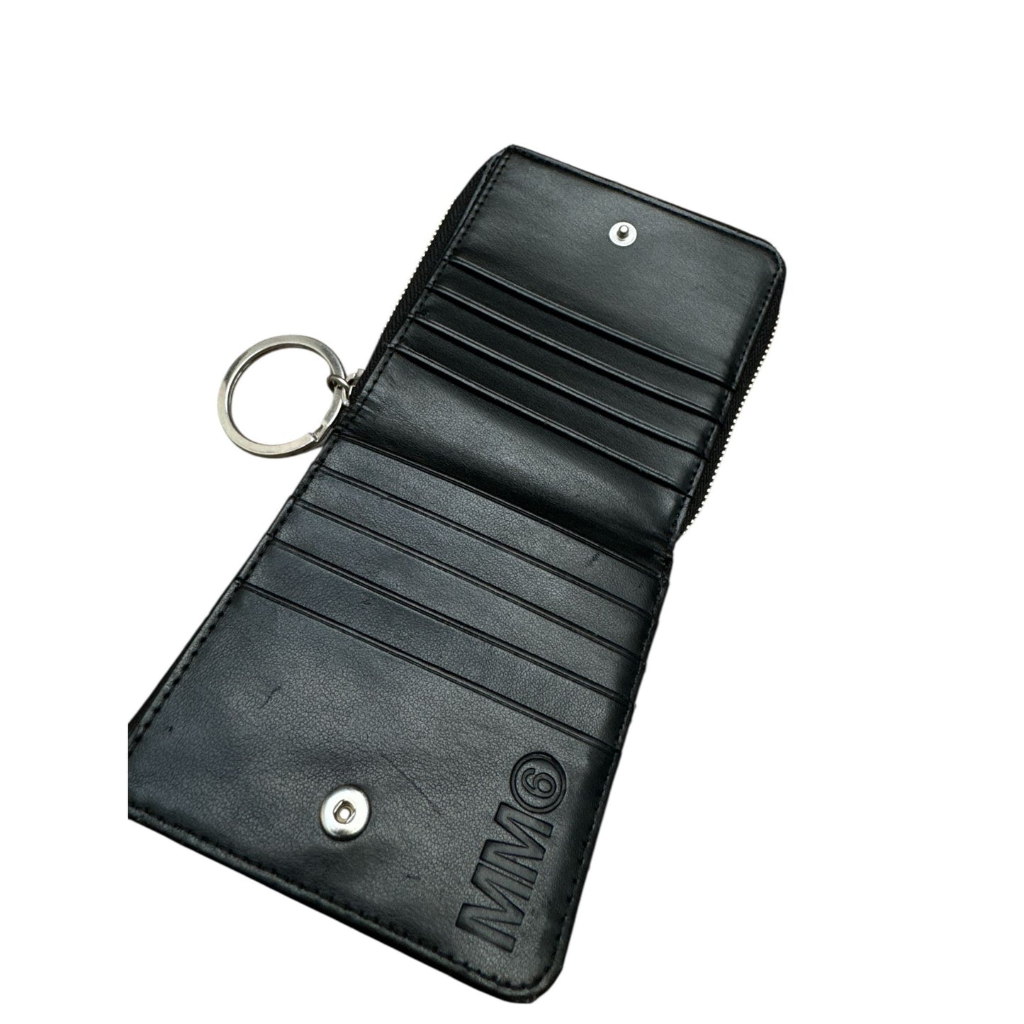 Black Leather Wallet with Key Ring