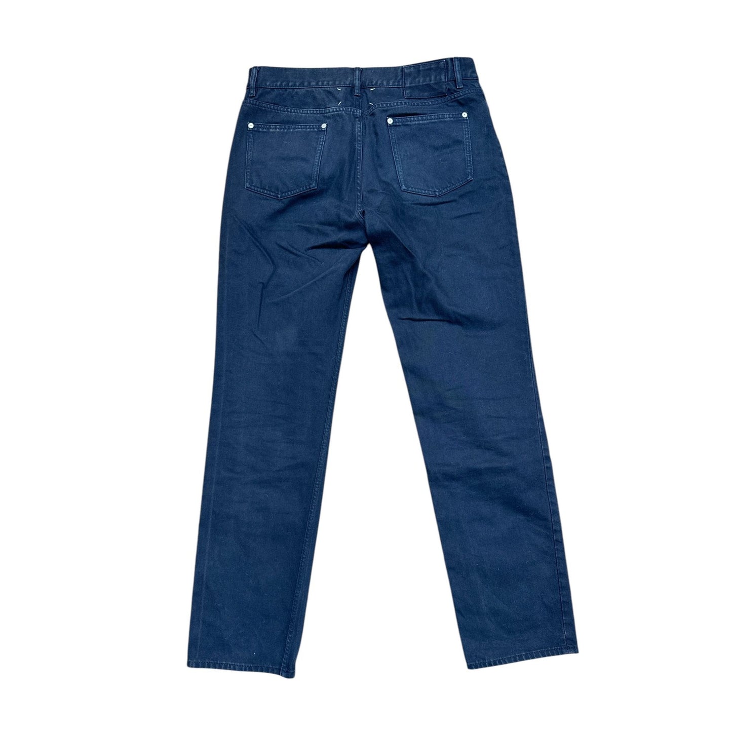 4 Stitches Navy Cotton Pants Straight Fit