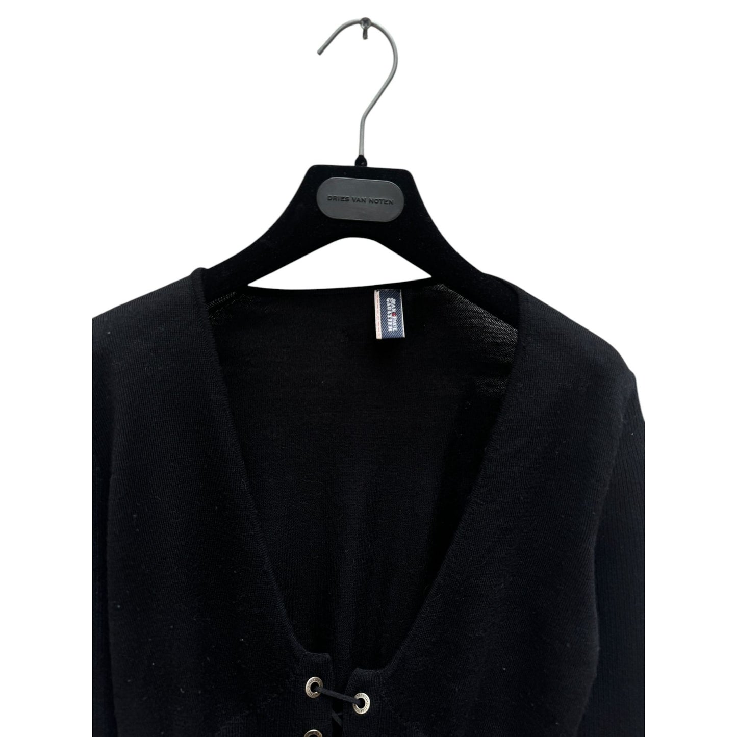 Black Ribbed wool Corset Sweater