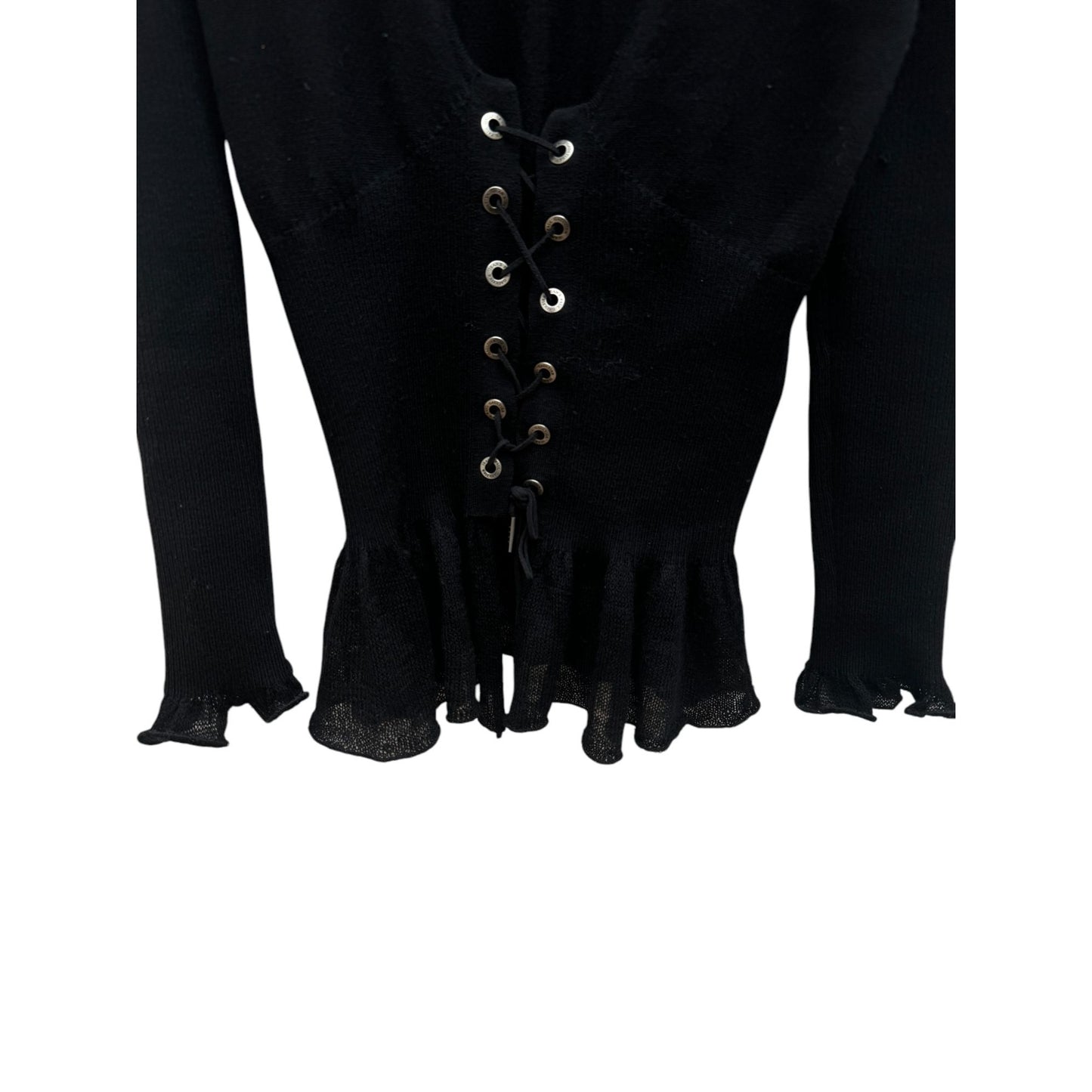 Black Ribbed wool Corset Sweater
