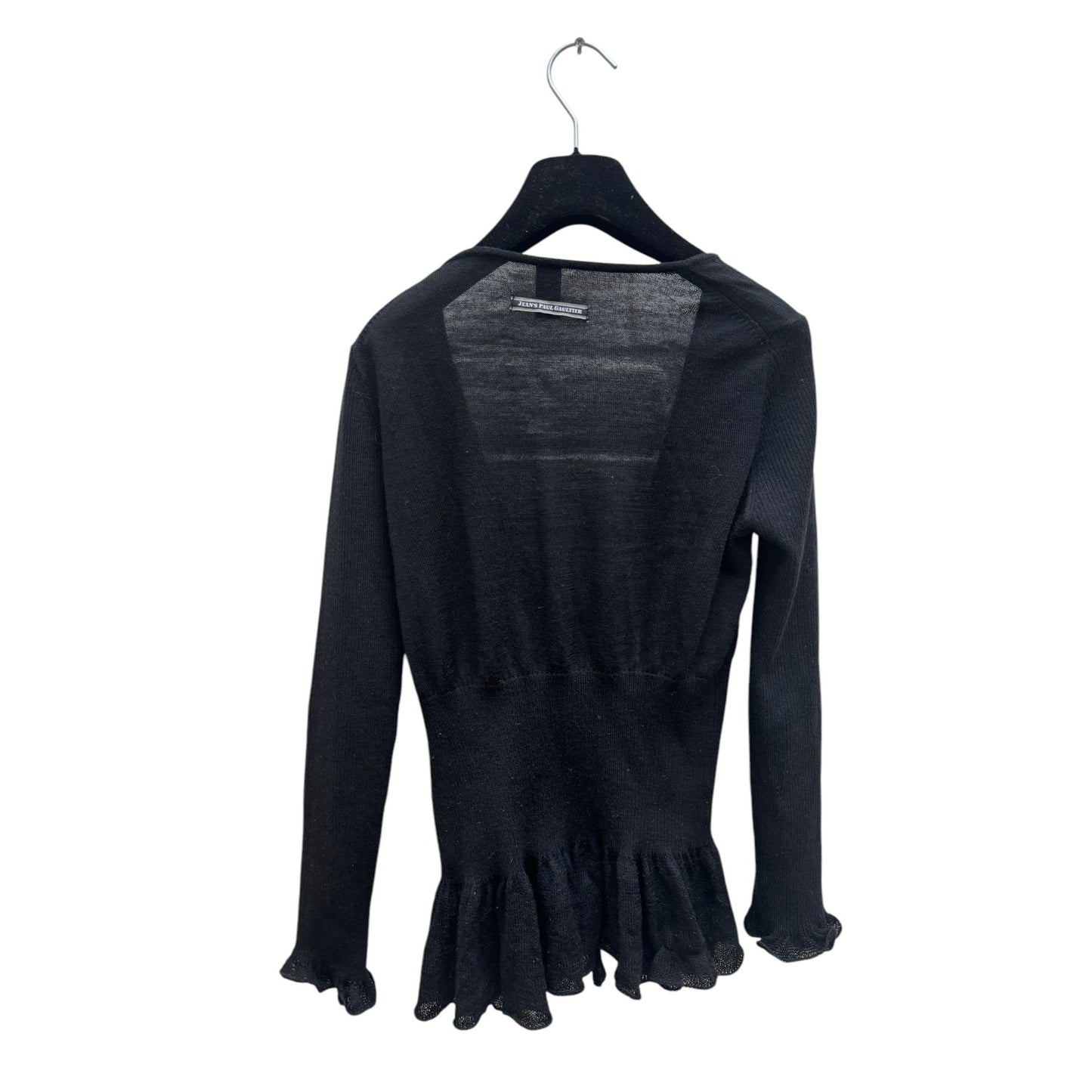 Black Ribbed wool Corset Sweater