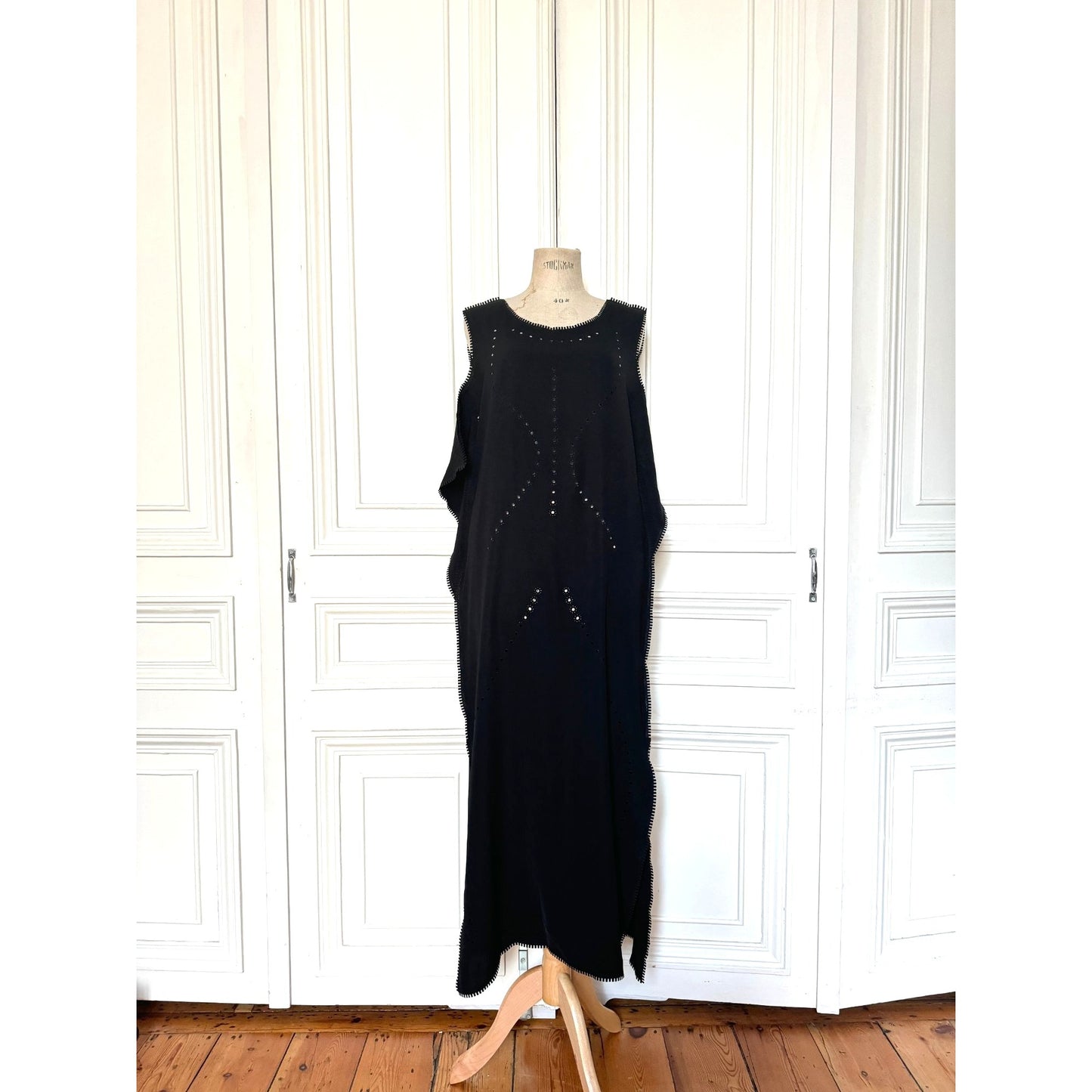 Cut-Off Black Laser Dress