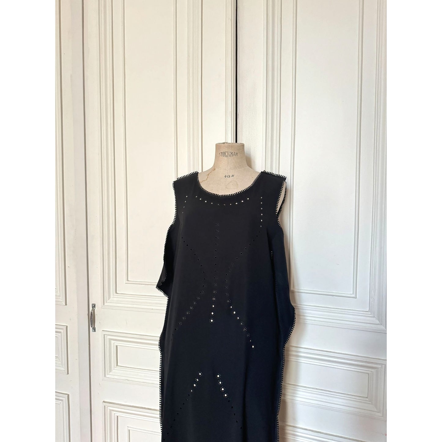 Cut-Off Black Laser Dress