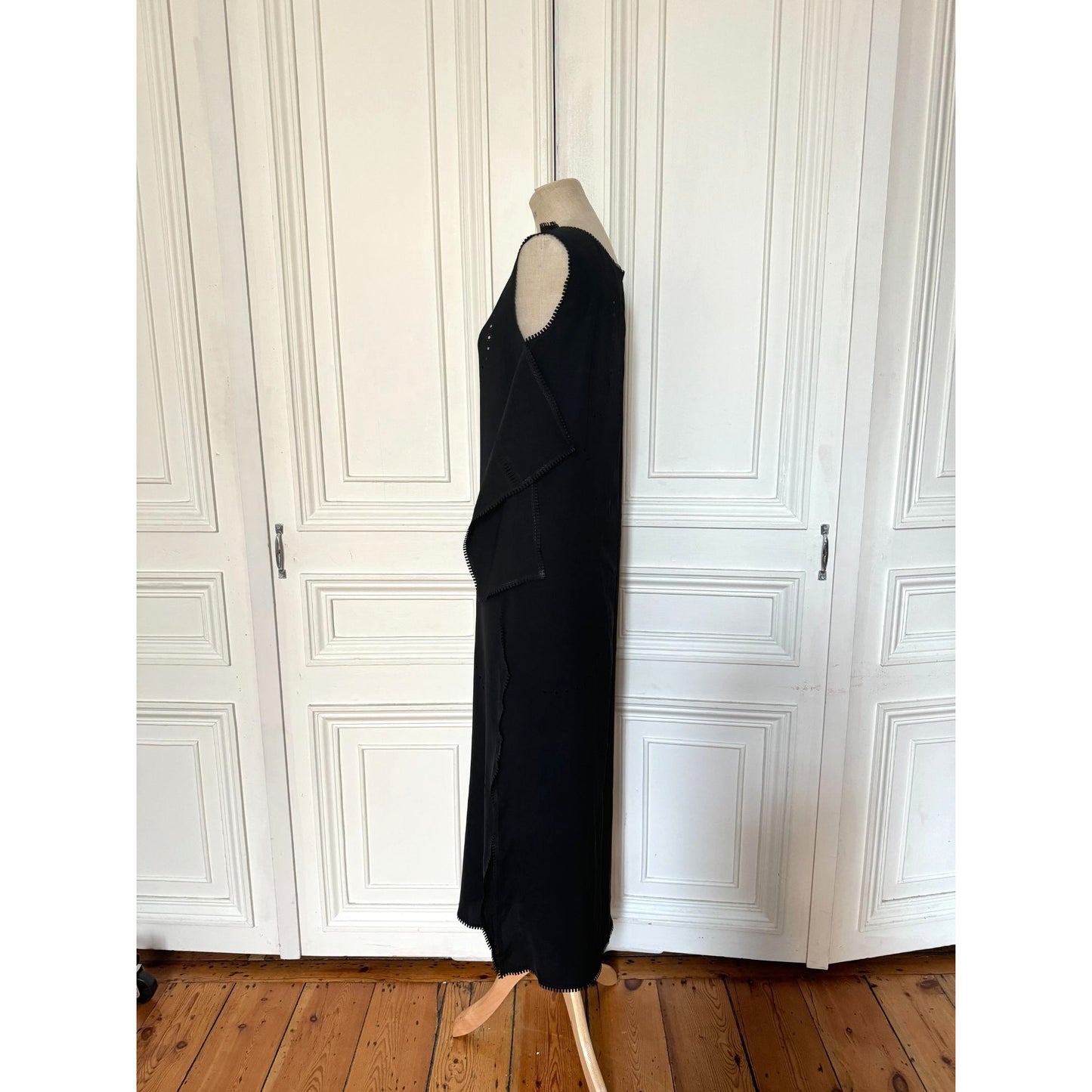 Cut-Off Black Laser Dress