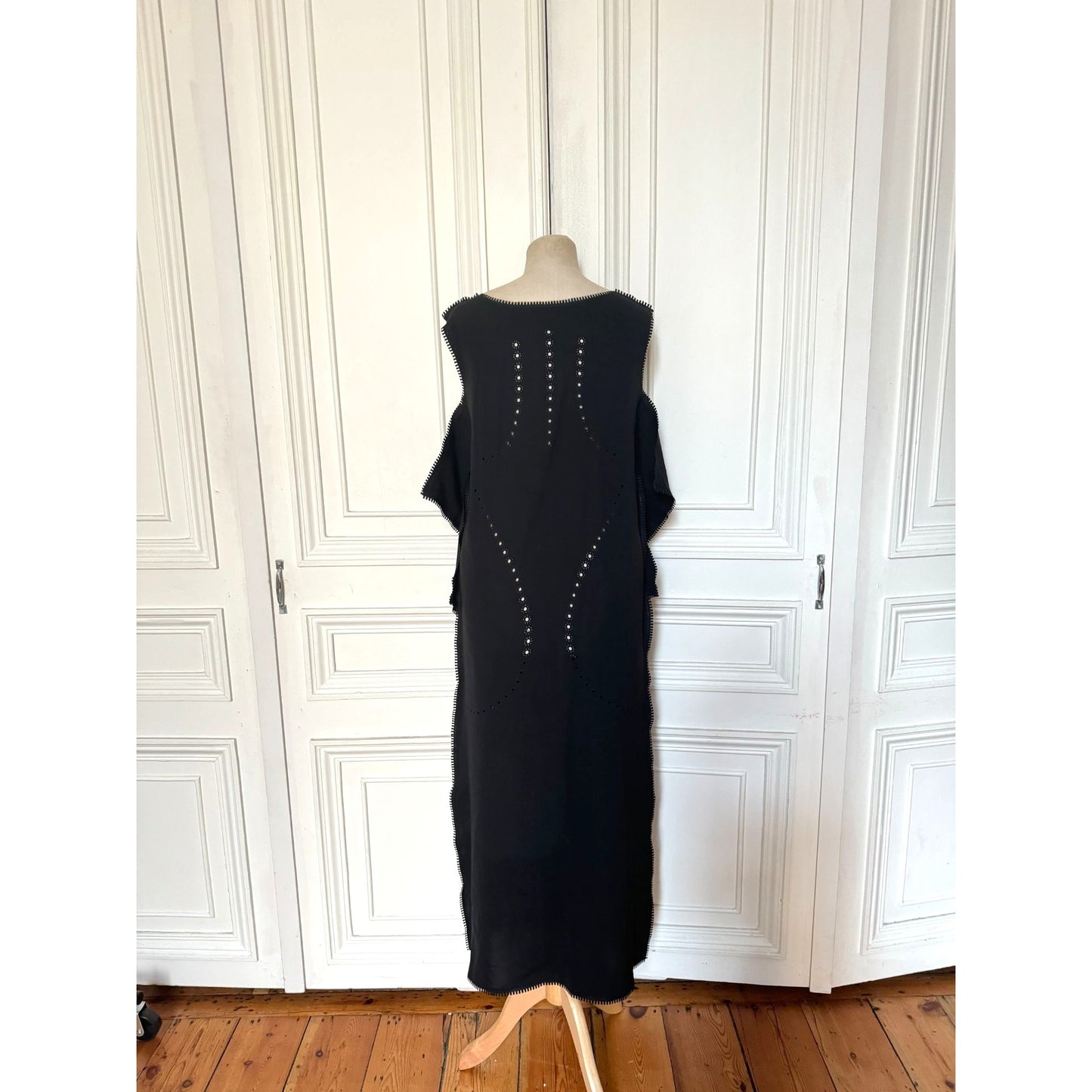 Cut-Off Black Laser Dress