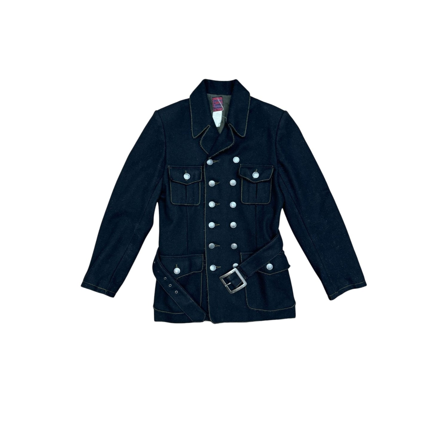 Vintage Black Wool Military Jacket