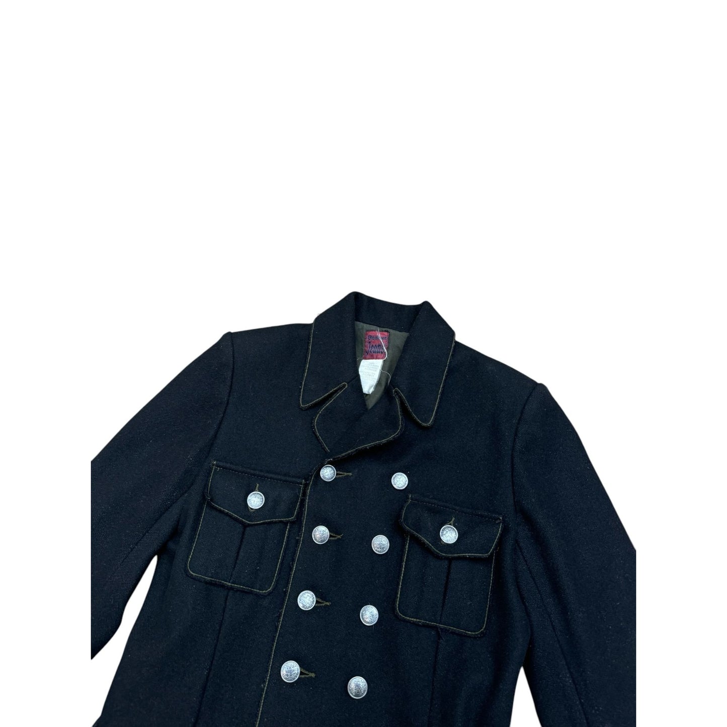 Vintage Black Wool Military Jacket