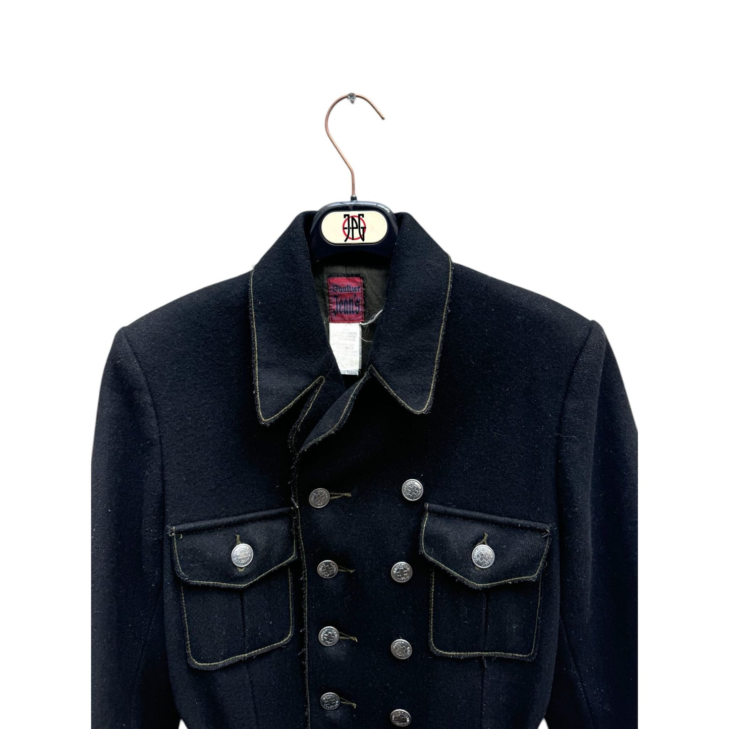 Vintage Black Wool Military Jacket
